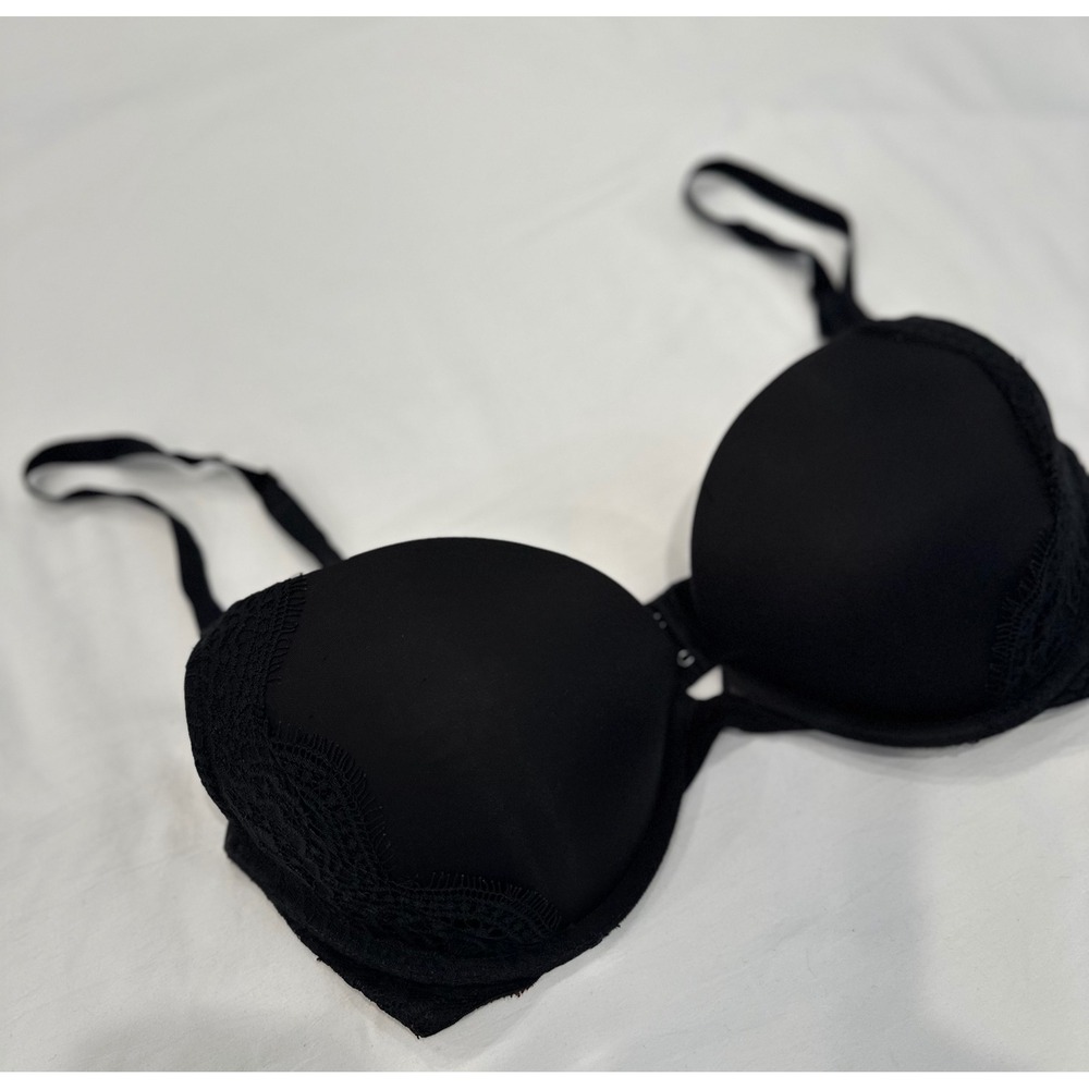 Victorias Secret Dream Angels Black Lace Push Up Bra 34D Underwire 382022-93U